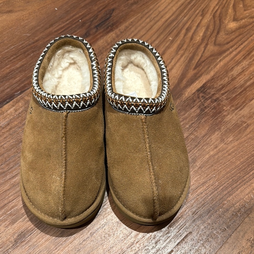 UGG Tan Slip-On Loafers with Plush Lining